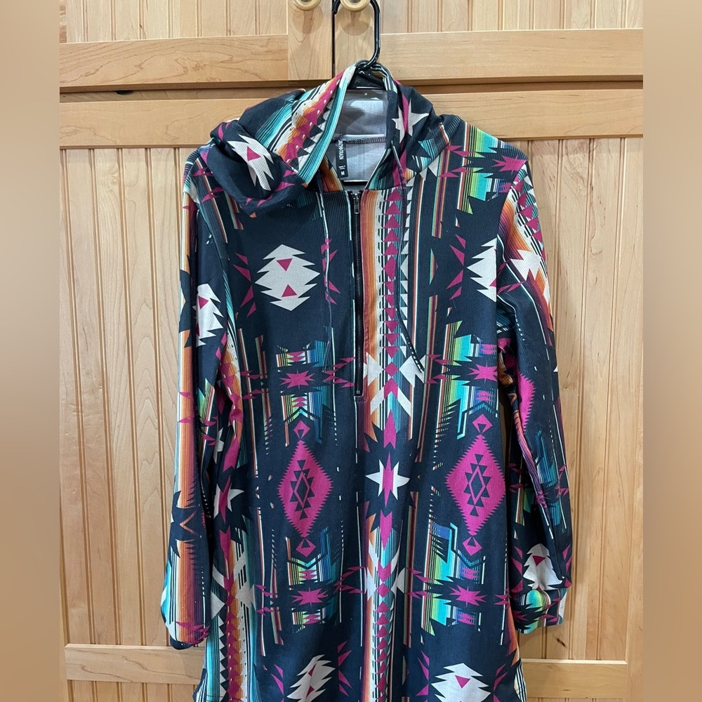 Like new medium hooded shirt. Crazy train brand